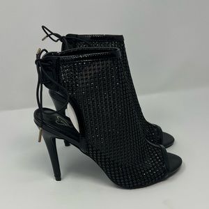 Black rhinestone heels